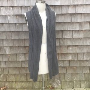 IN Long Gray Cashmere Fly Front Vest